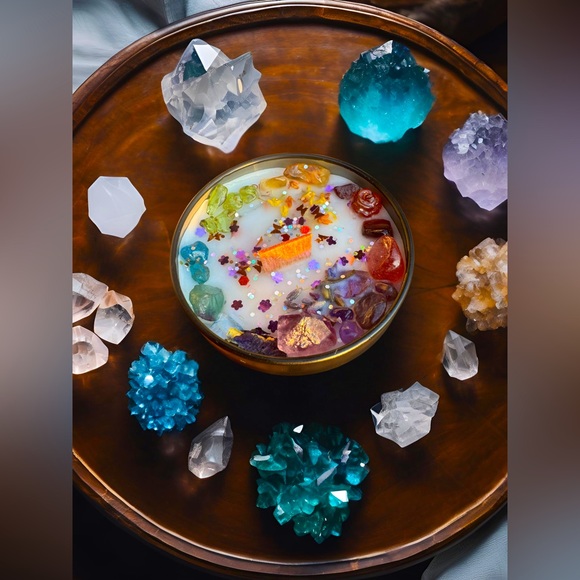 Iris Crystal & Herb Candle - Picture 5 of 7